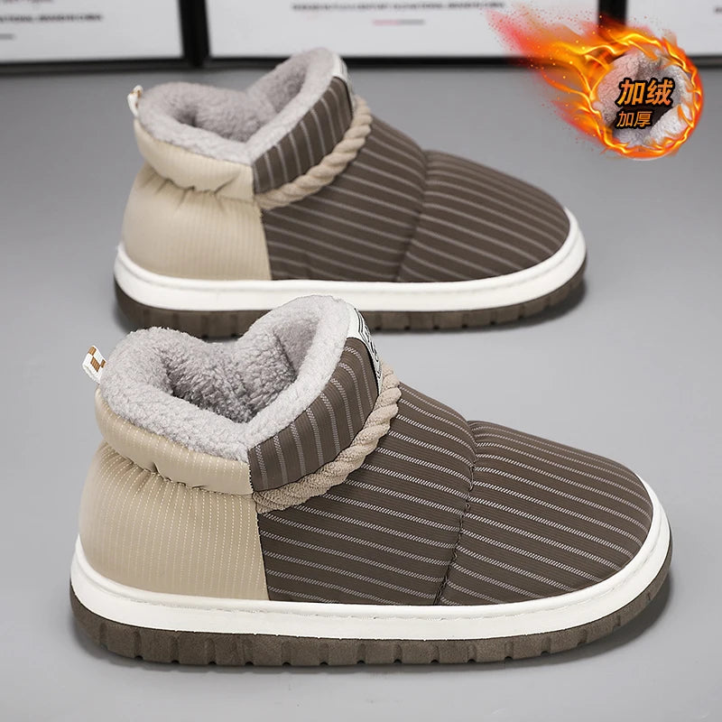 Men's Warm Plush Snow Boots | Cozy Mid-Calf Ankle Winter Shoes