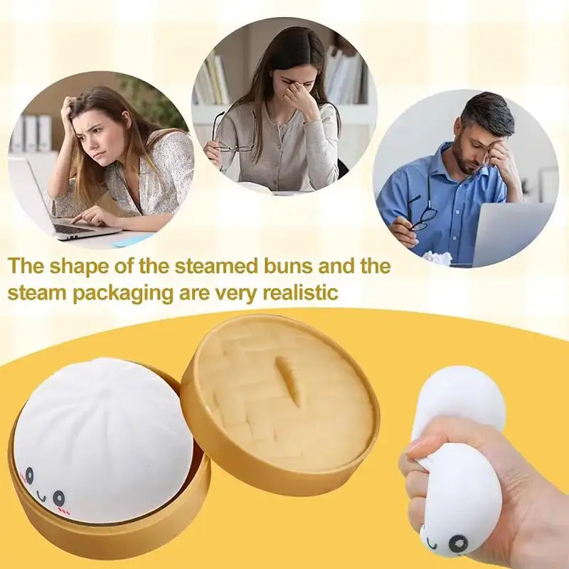 Giant Dumpling Toys Anxiety Relief Fidget Toy Simulation Food Steamed Stuffed Bun Soft Squeeze Decompression Dough Toy