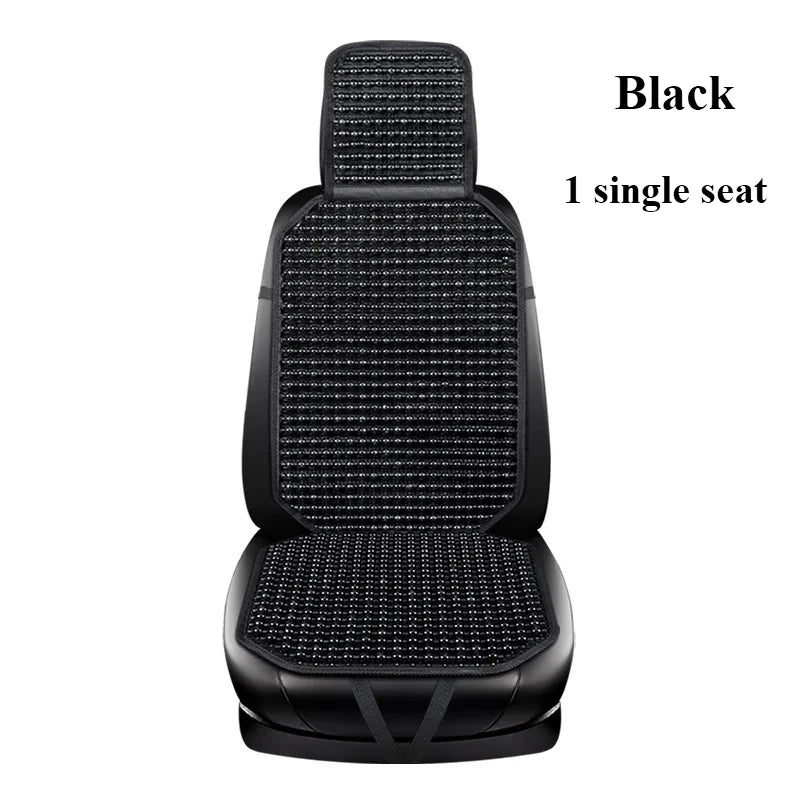 1pc Classic & Elegant Wooden Bead Car Seat Cushion – Natural Wood, Smooth & Breathable for Year-Round Comfort