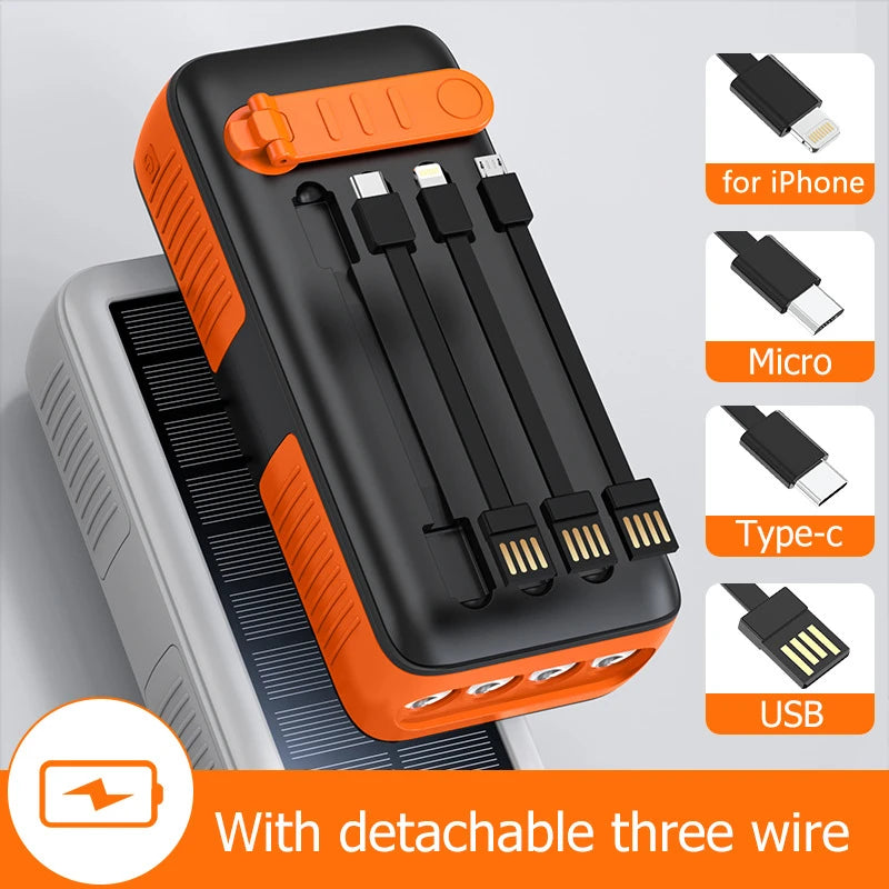 20000mAh Hand Crank Solar Power Bank | Waterproof Portable Charger