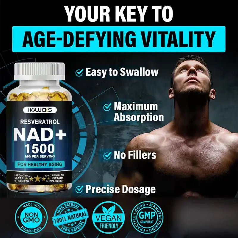 NAD+ Resveratrol Capsules | Support Cellular Health & Anti-Aging