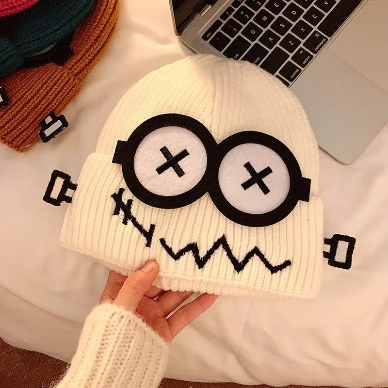 Funny Cute Cartoon Knitted Wool Hat for Women | Cozy Winter Beanie