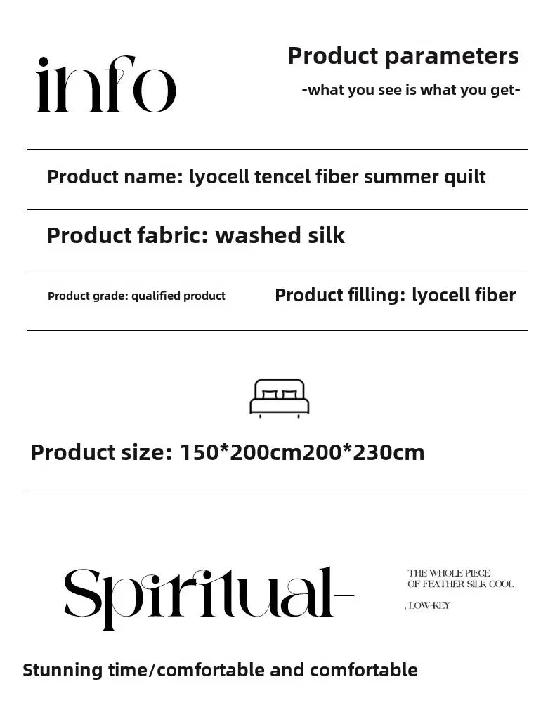 Light Luxury Lyocell Summer Quilt | Soft & Cool Comfort