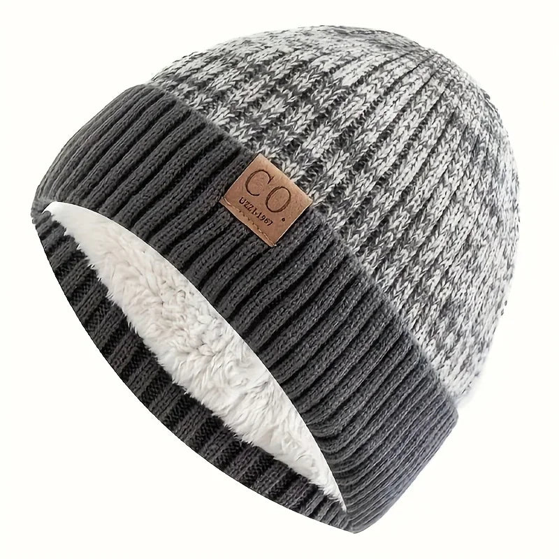 Unisex Warm Lined Knit Beanie | Cozy Brimless Ski Hat for Winter