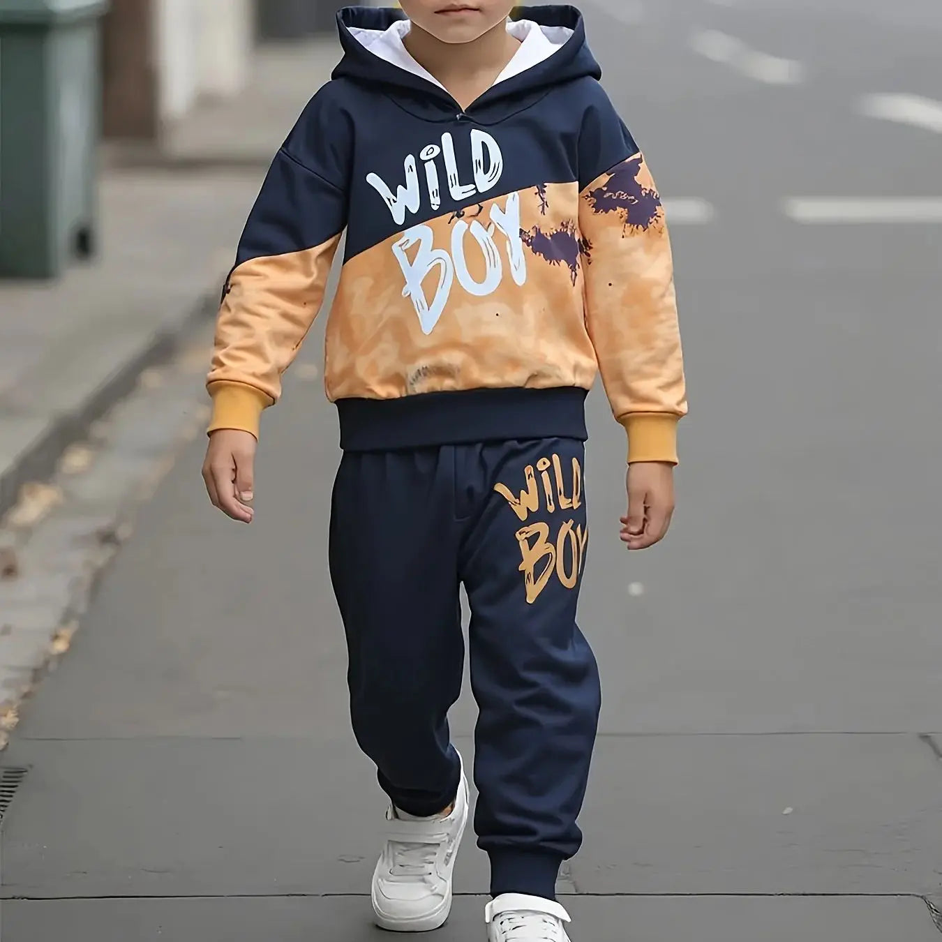 Boys Color Block Hoodie Set | Trendy Autumn/Winter Outfit