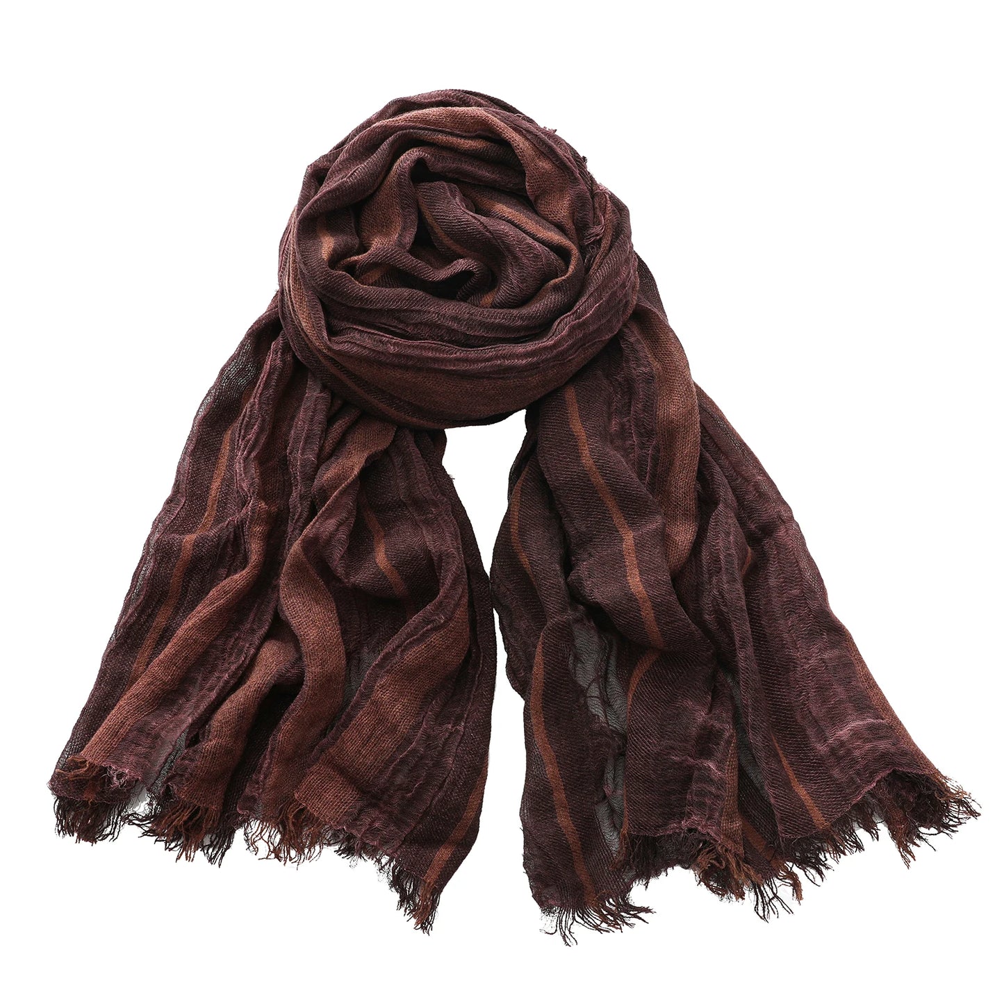 Men's Cotton Linen Striped Scarf | Warm & Stylish Winter Accessory