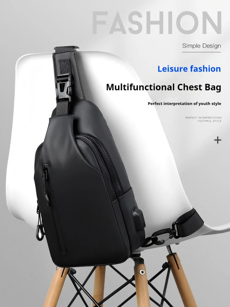 Multifunctional Chest Bag for Men | Cross Body with USB Charging