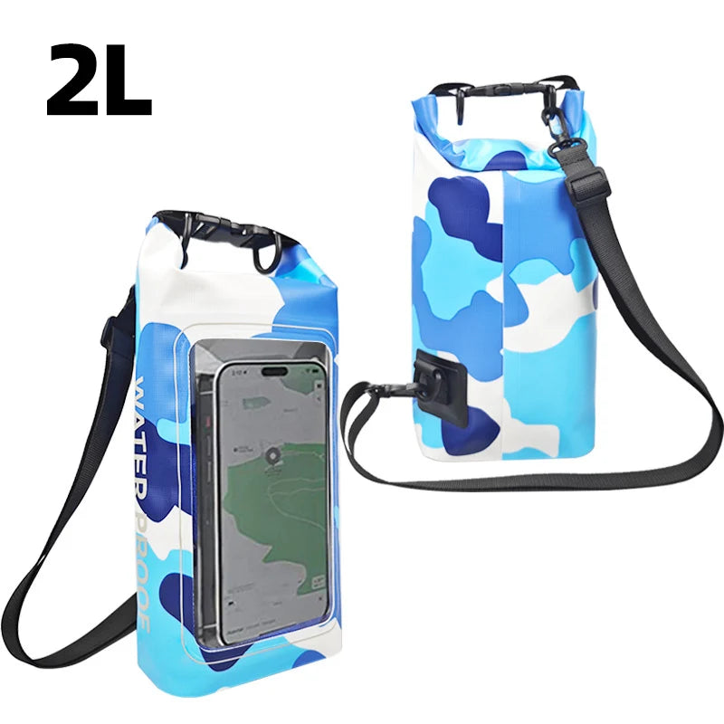 2L Waterproof Dry Bag with Touch Screen Case for Outdoor Adventures