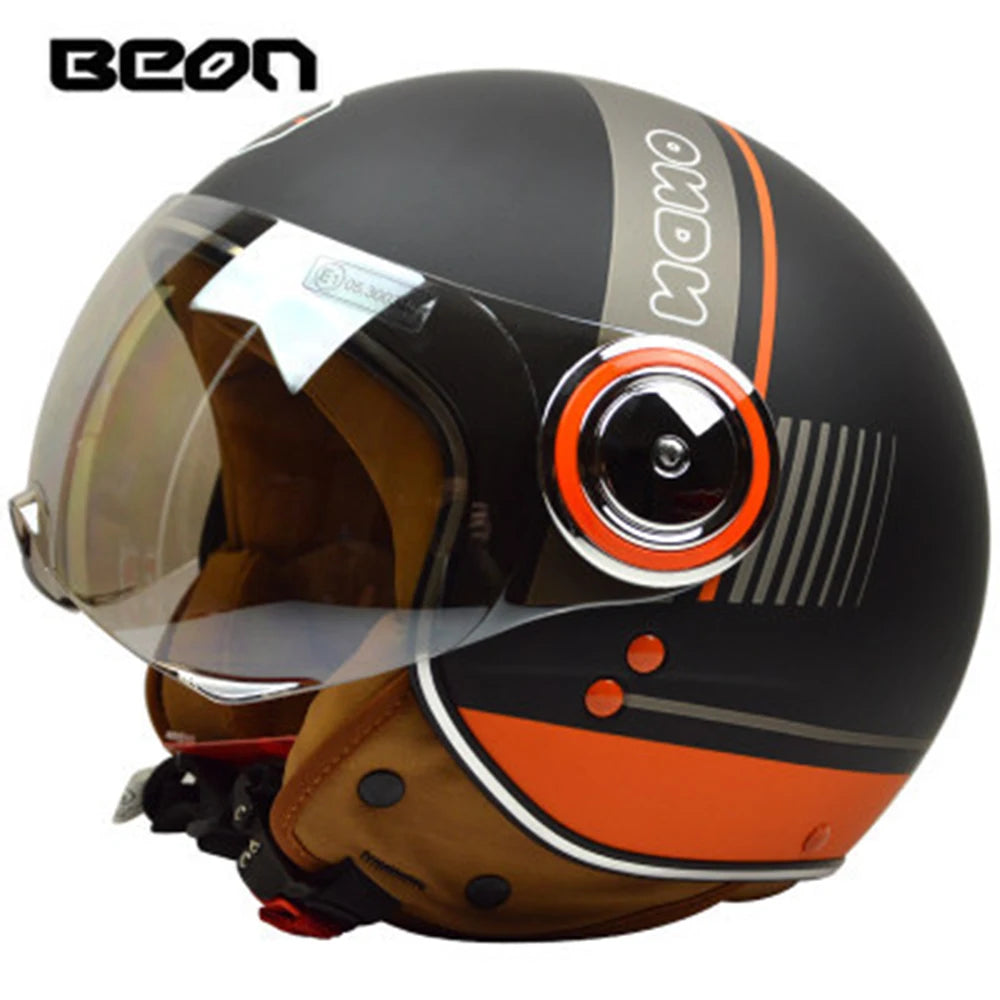 Vintage Open Face Motorcycle Helmet | Retro Style Protection Gear