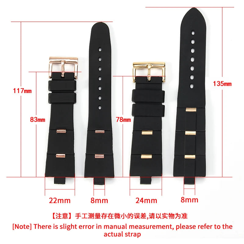 Men's Black Rubber Replacement Watch Band Strap | Comfortable & Durable