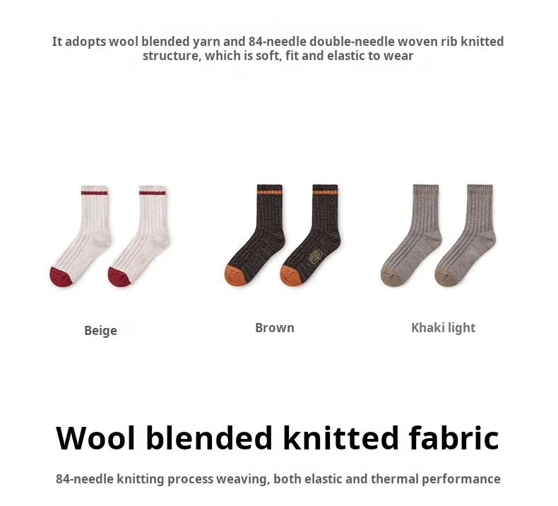 Men's 3-Pack Vintage Wool Blend Socks | Cozy Thermal Comfort