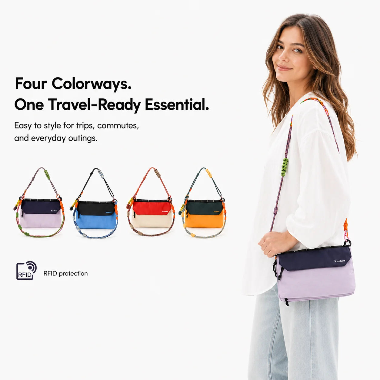 Waterproof RFID Blocking Crossbody Travel Bag for Men & Women