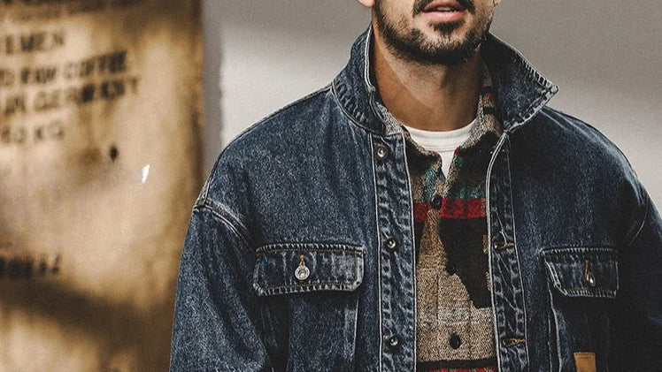 Trendy Loose Cowboy Coat for Men | Casual Denim Jackets