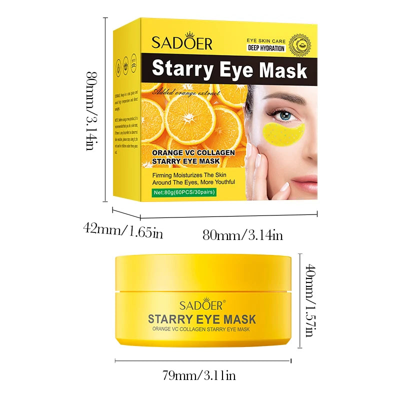 60pcs Vitamin C Collagen Eye Masks | Brighten and Hydrate Eyes
