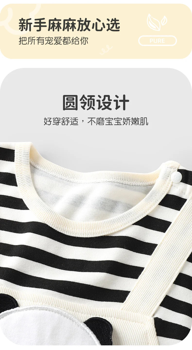 Baby Long-Sleeve Romper | Cute Autumn Suspender Jumpsuit