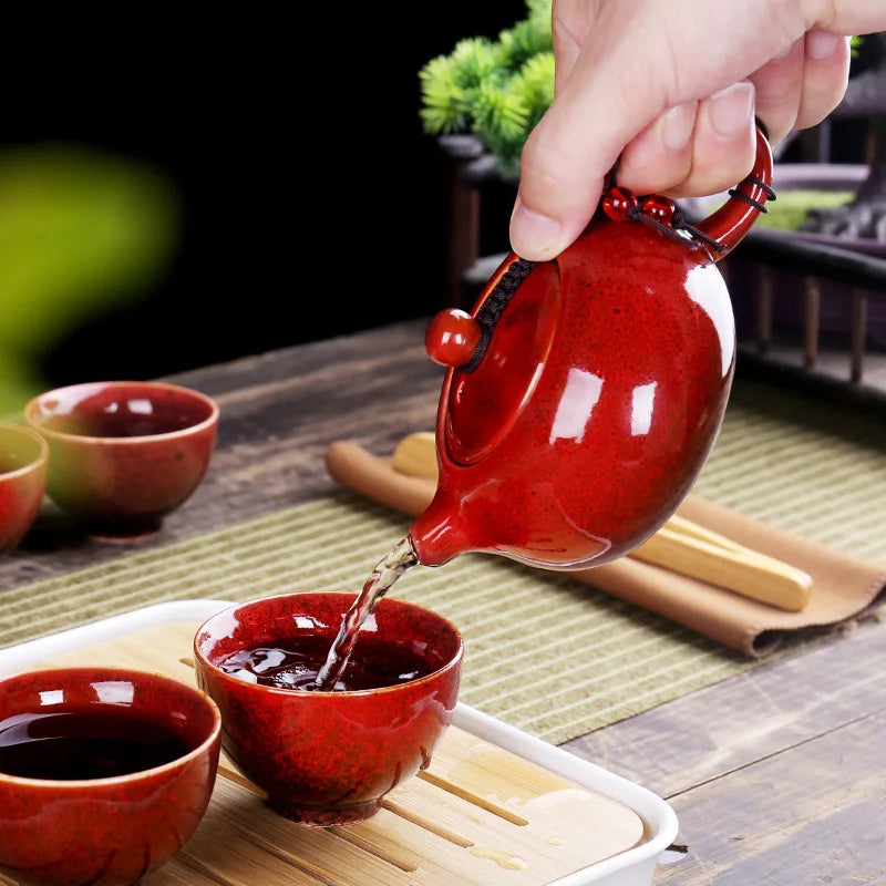Portable Chinese Kung Fu Tea Set | Travel-Friendly Ceramic Teapot