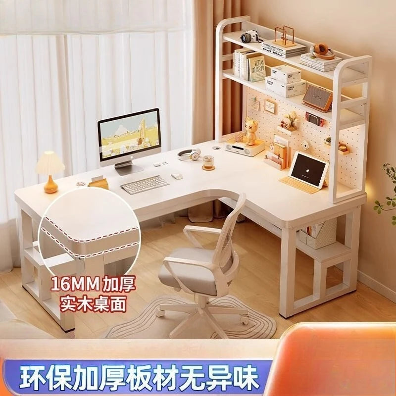 Premium Solid Wood Corner Computer Desk | Modern Workspace Solution