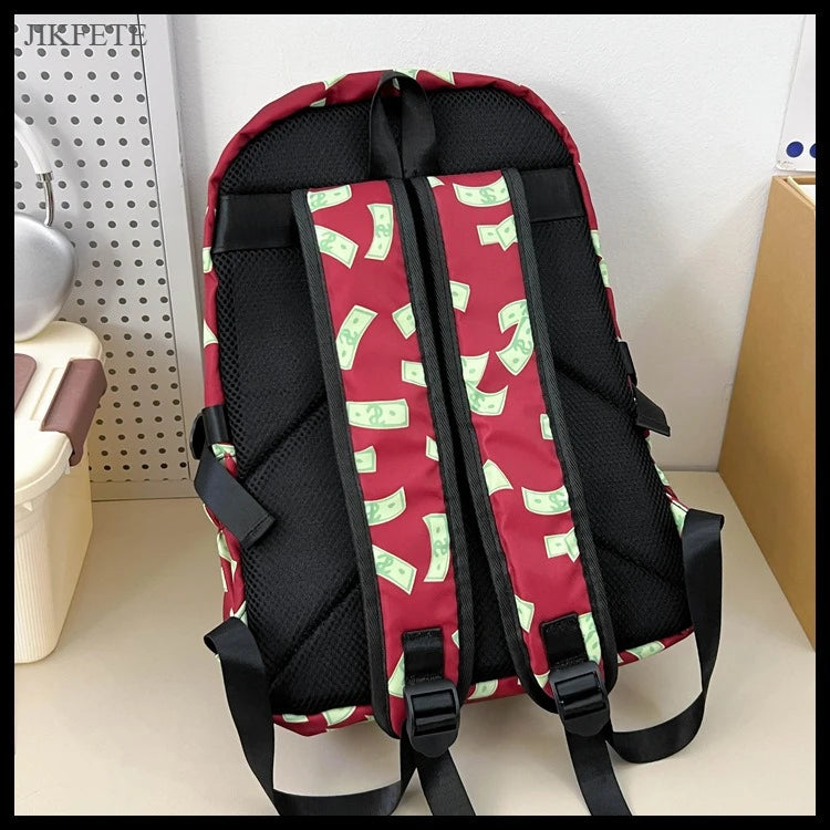 Stylish Shark Mouth Print Backpack | Versatile School & Travel Bag