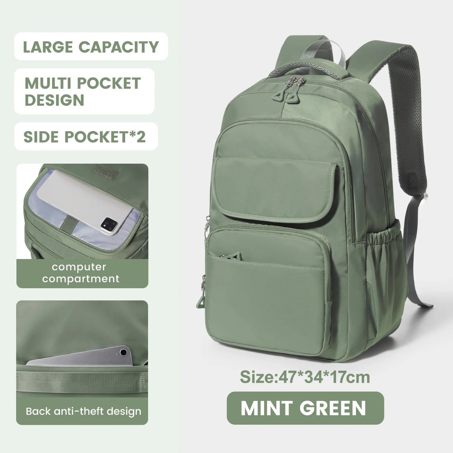 Durable Multi-Pocket Backpack for Women | Stylish School & Travel Bag