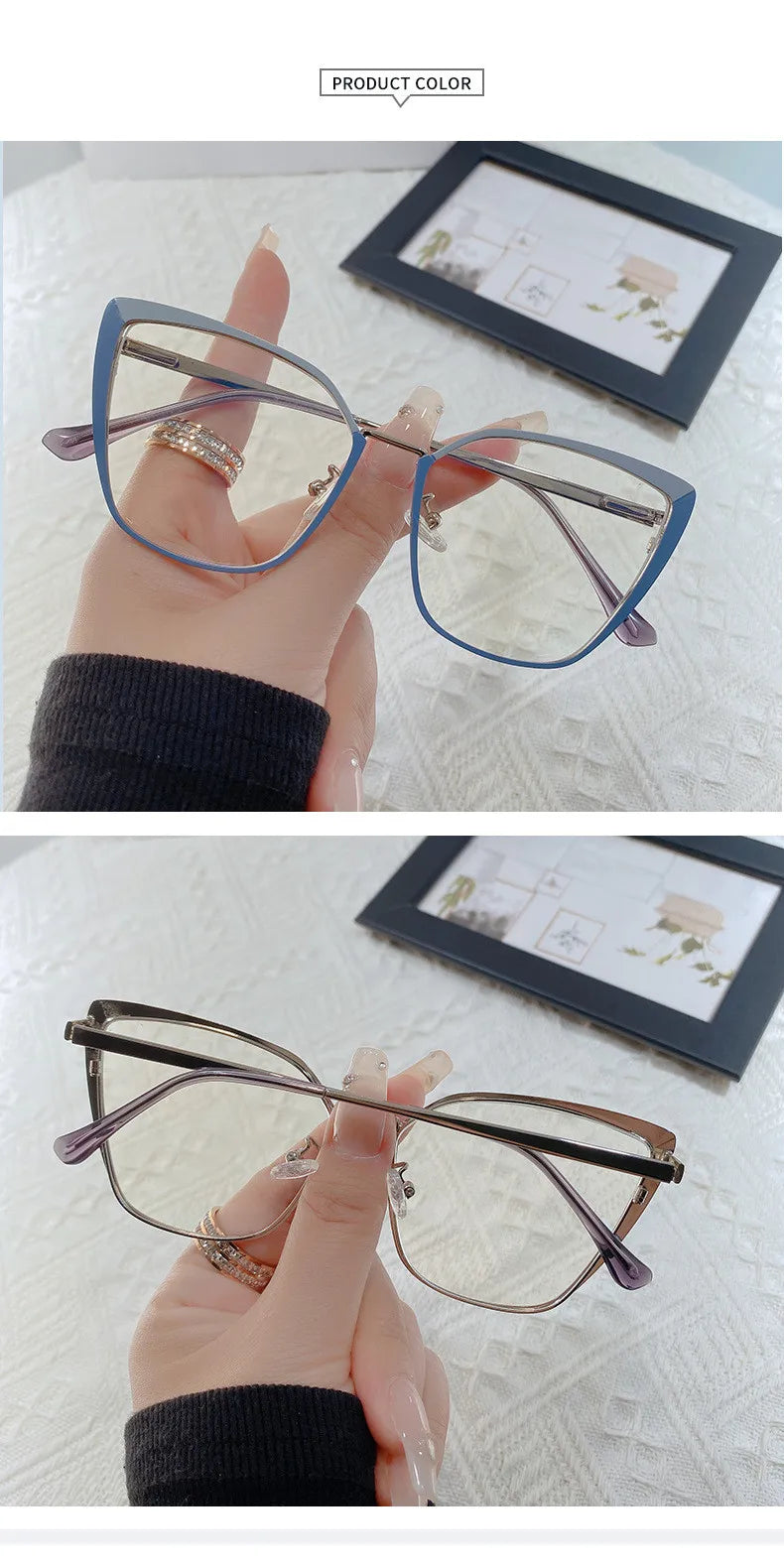Retro Cat Eye Photochromic Reading Glasses for Women | Anti Blue Light