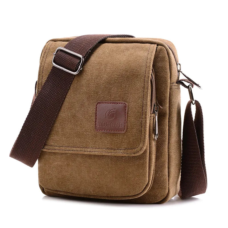 Bolso cruzado informal de lona retro para hombre | Perfecto para ir al trabajo