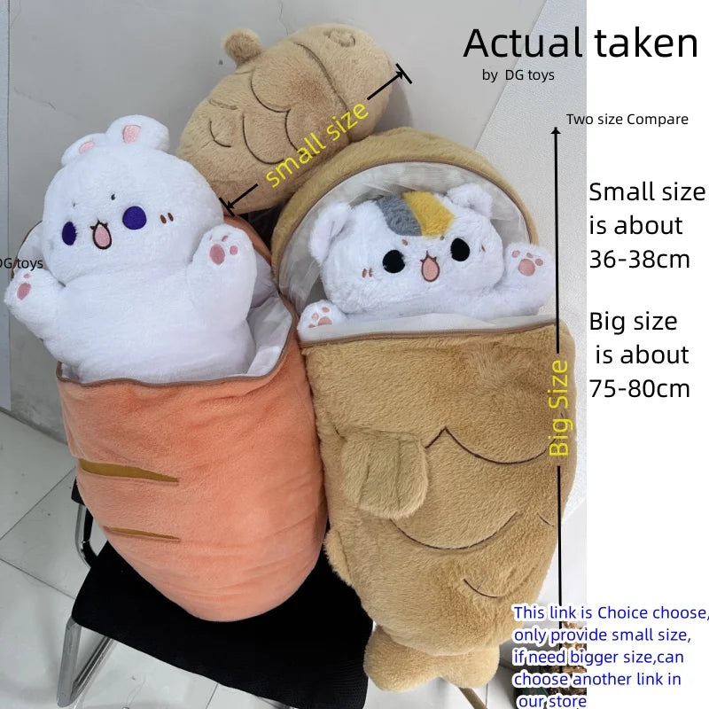 Kawaii Taiyaki Cat Plush Toy | Adorable Cushion Bag Animal Pillow