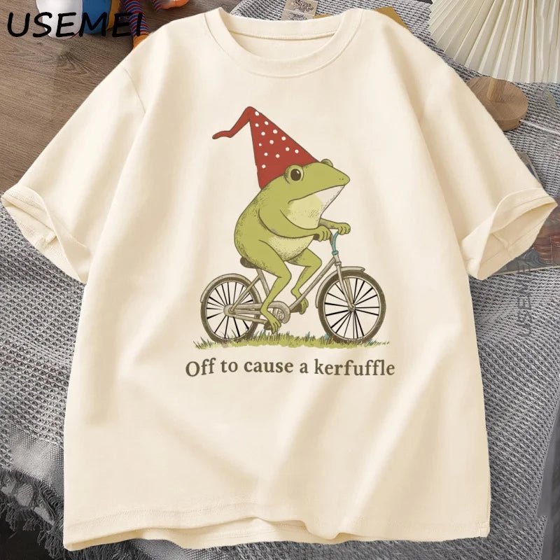 Funny Frog T-Shirt for Adults | Unique Graphic Tee Summer Tops