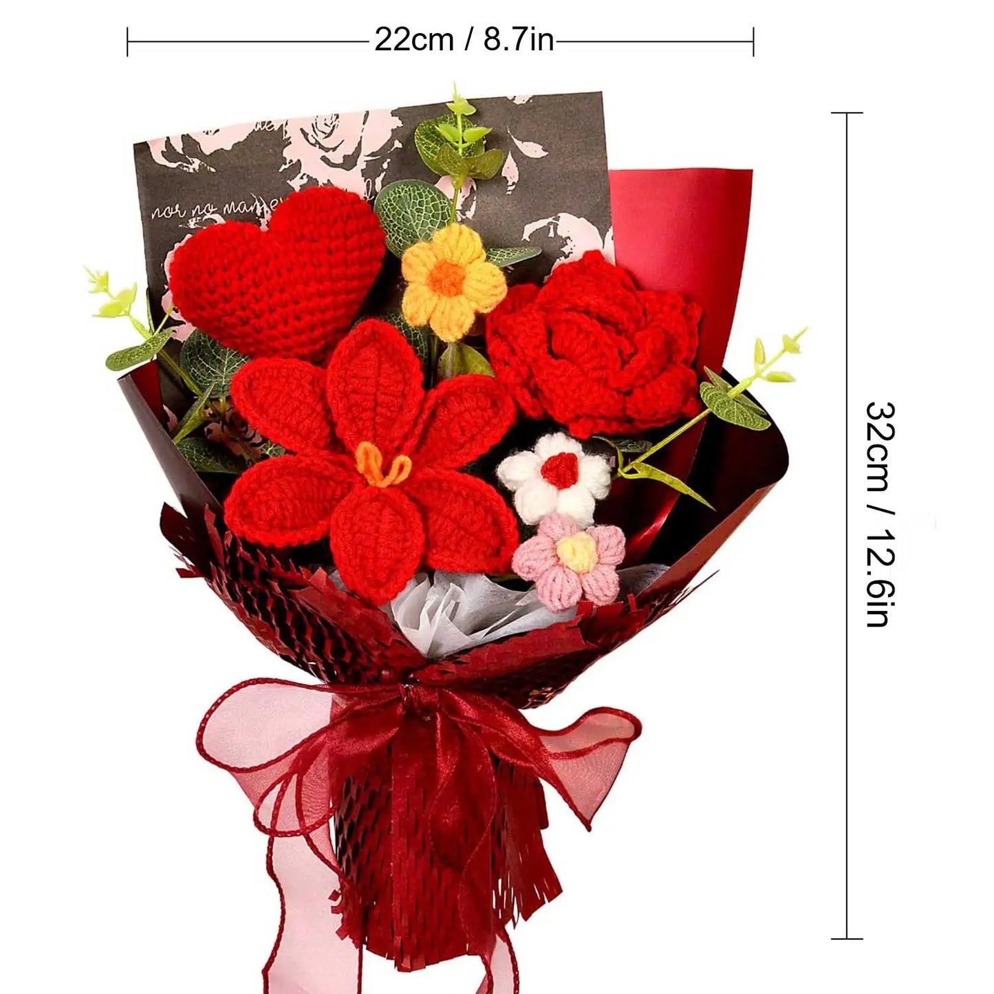Ramo de flores de rosas de ganchillo hechas a mano | Regalo perfecto para cualquier ocasión