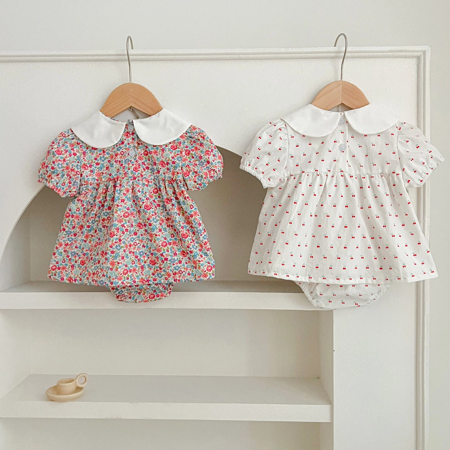 Summer Baby Girls Clothing Set | Floral Puff Sleeve Outfit