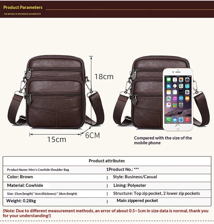 Stylish Vertical Genuine Leather Crossbody Bag for Casual Use