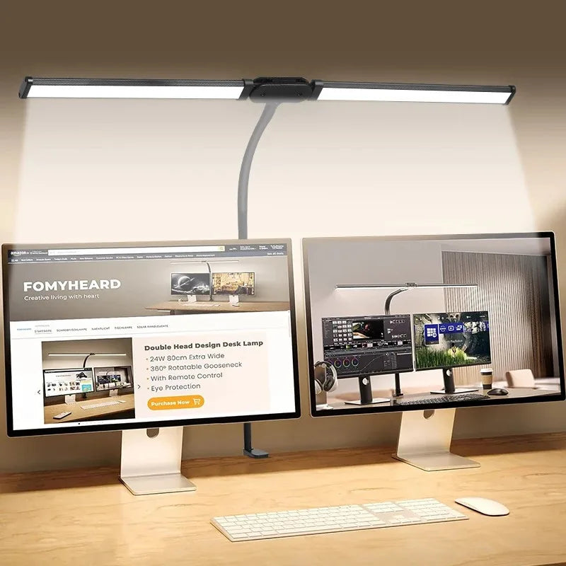 Dimmable Double Head LED Clip Desk Lamp | Brighten Your Workspace