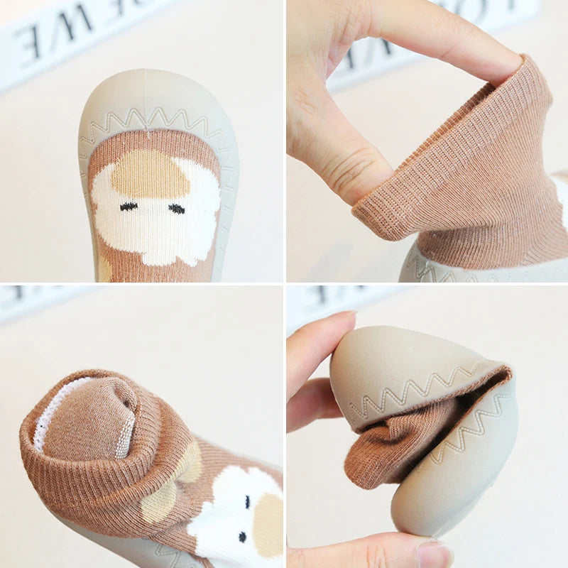 Cute Cartoon Baby Socks Shoes | Soft Rubber Sole for First Walkers