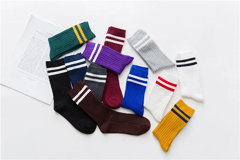 Stylish Women's Striped Long Socks | Comfortable Casual Footwear