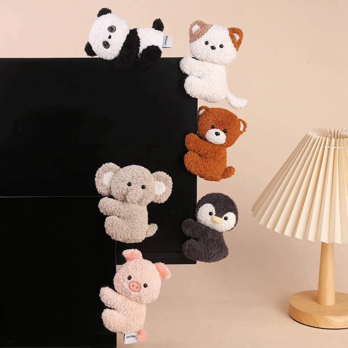 Cute Cartoon Jungle Animals Clip Dolls | Plush Toy Screen Decor