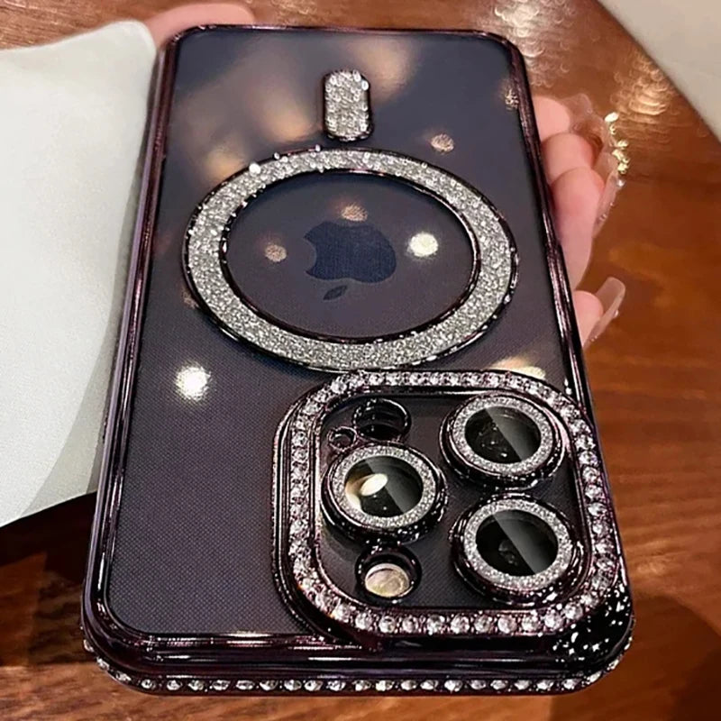 Sparkling Glitter Diamond Transparent Case for iPhone Models