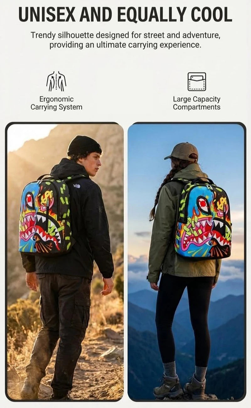 Trendy Large-Capacity Backpack for Outdoor and Campus Use