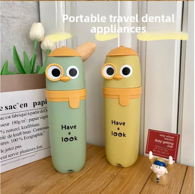 Portable Travel Wash Cup & Toothbrush Storage Box for Kids
