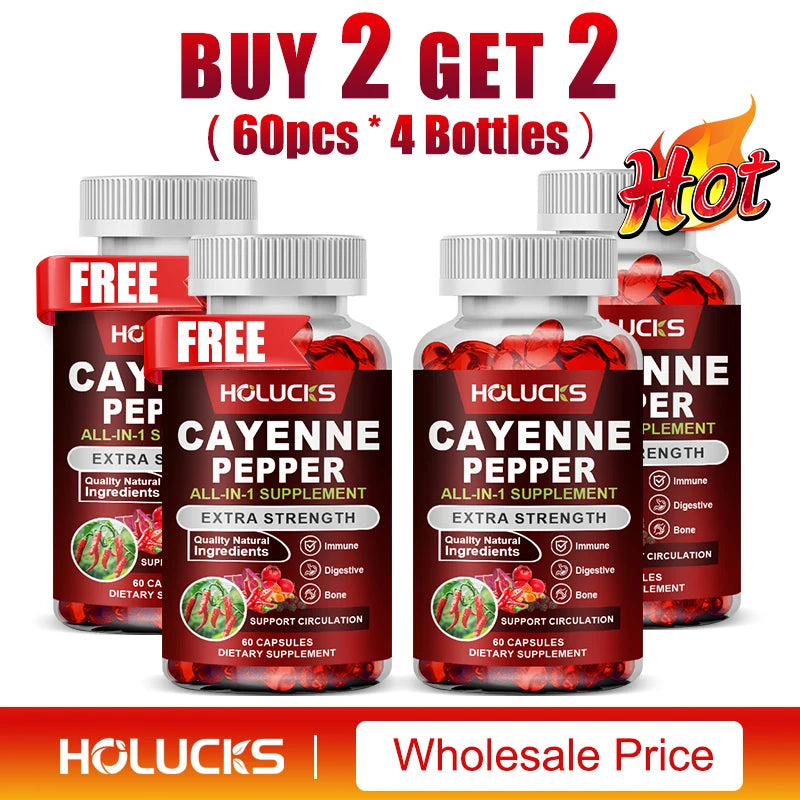 Cayenne Pepper Capsules with Vitamin D3 & K2 | Boost Health & Wellness