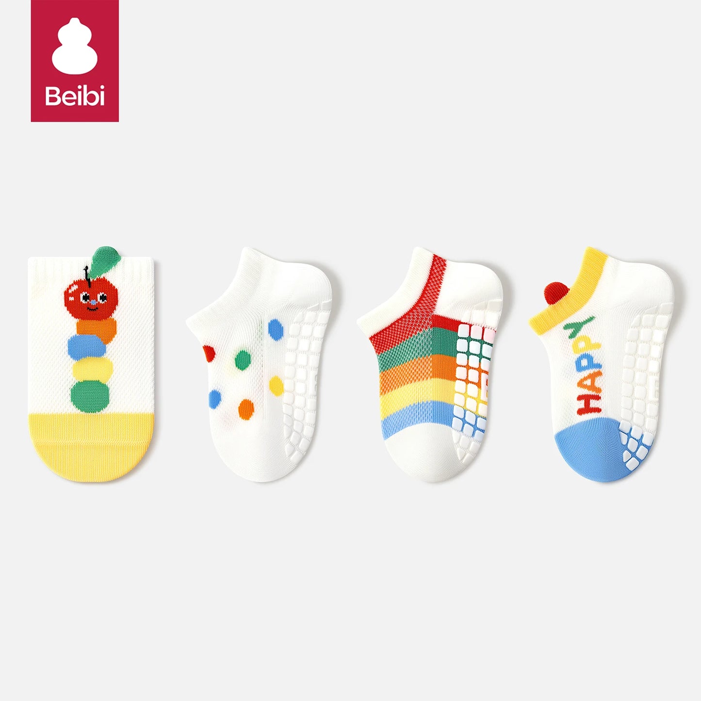 Cute Summer Non-Slip Short Socks for Kids | Cartoon Animal Pattern