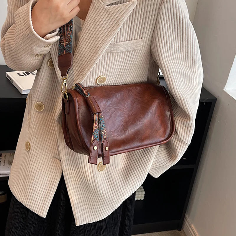 Stylish Leather Crossbody Bag | Large Capacity Daily Purse