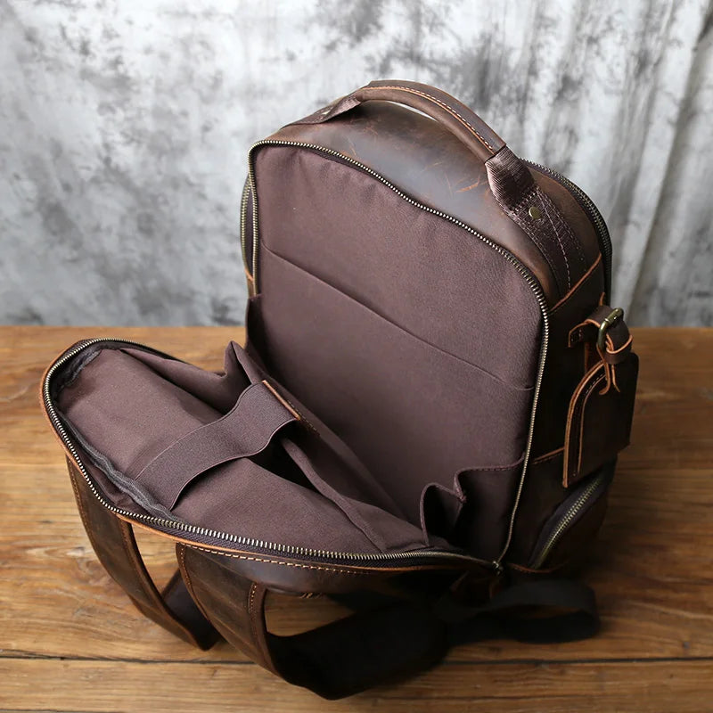 Stylish Retro Genuine Leather Men's Backpack | Travel Companion