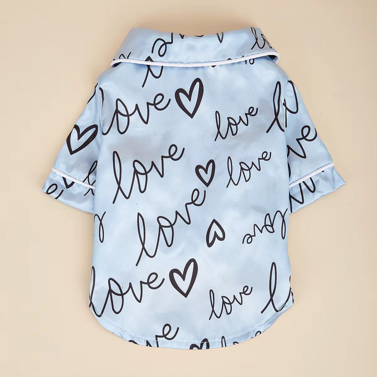 Soft Dog Heart Pattern Shirts | Comfortable Pet Pajamas for Small Dogs
