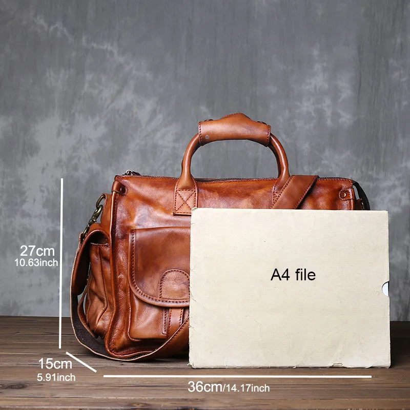 Vintage Handbag | Genuine Leather Crossbody Bag for Men
