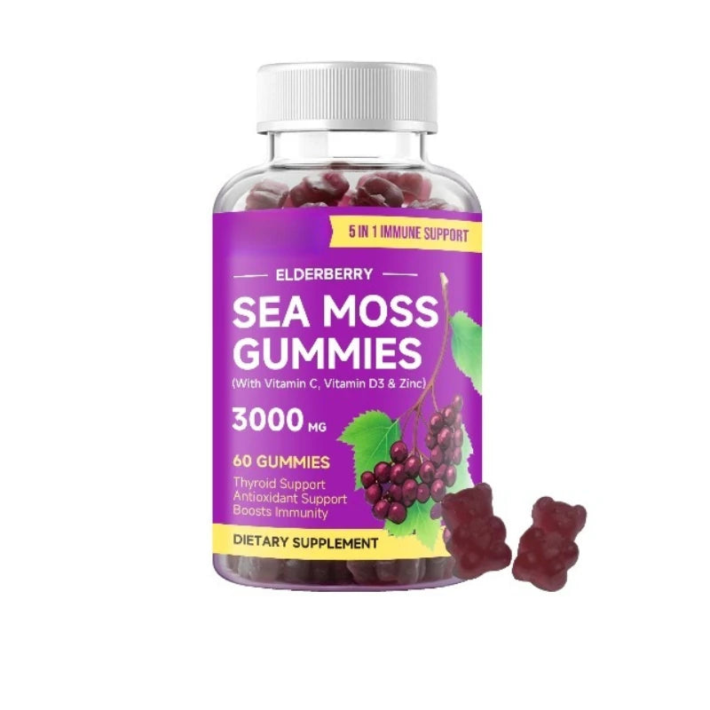 Elderberry Sea Moss Gummies | Daily Wellness Supplement for Adults