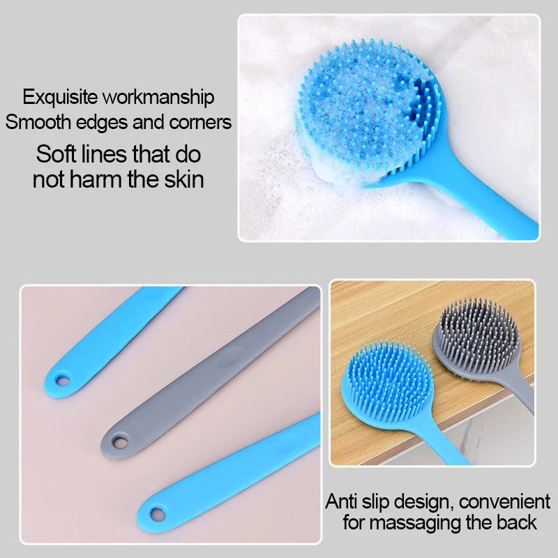 Silicone Shower Brush | Exfoliating Back Bath Brush for Smooth Skin