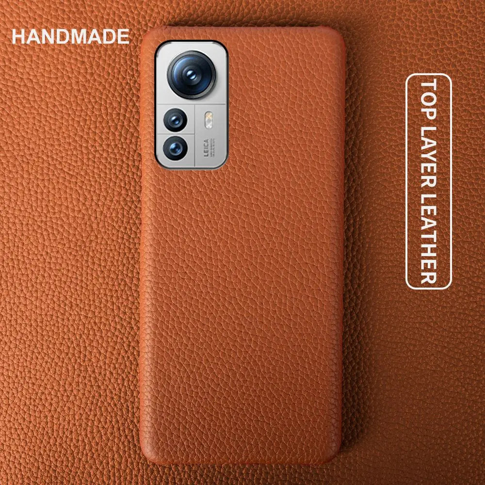 Luxury Genuine Leather Case for Xiaomi Phones | Shockproof Protection