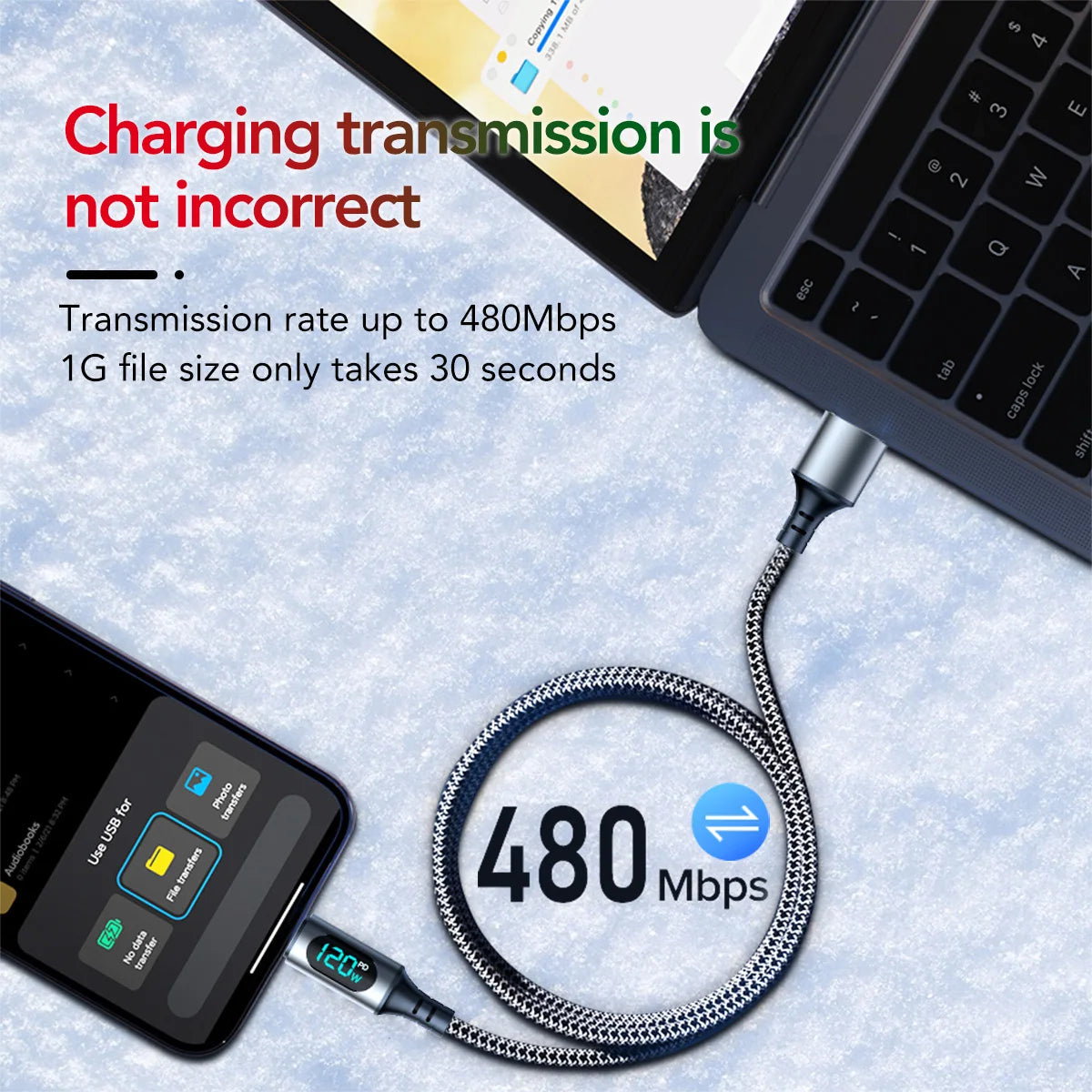 Ultra-Fast Charge Cable | 6A 120W USB A to Type C Data Cord