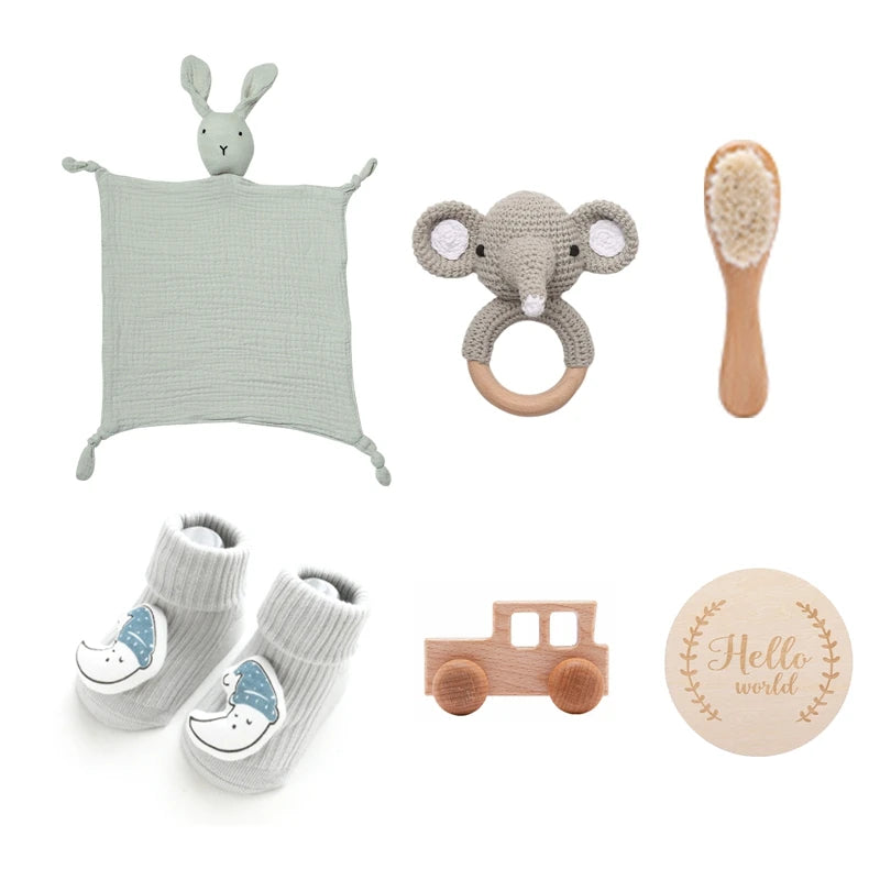 Baby Double-Sided Cotton Blanket Bath Set | Perfect Newborn Gift