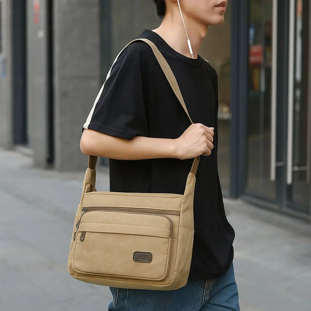 Bolso de Hombro de Lona Duradero de Gran Capacidad | Estilo Bandolera Versátil