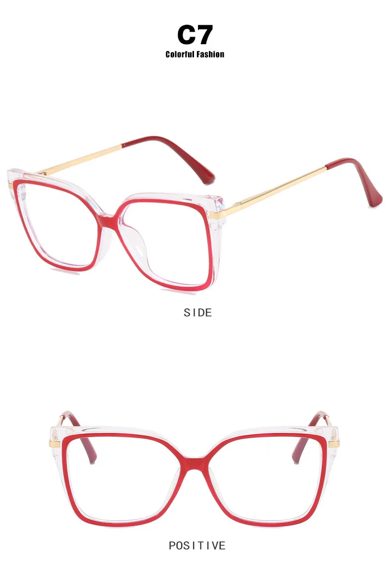 Stylish Retro Square Glasses Frame | Anti-Blue Light Protection